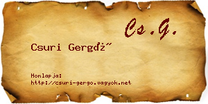 Csuri Gergő névjegykártya